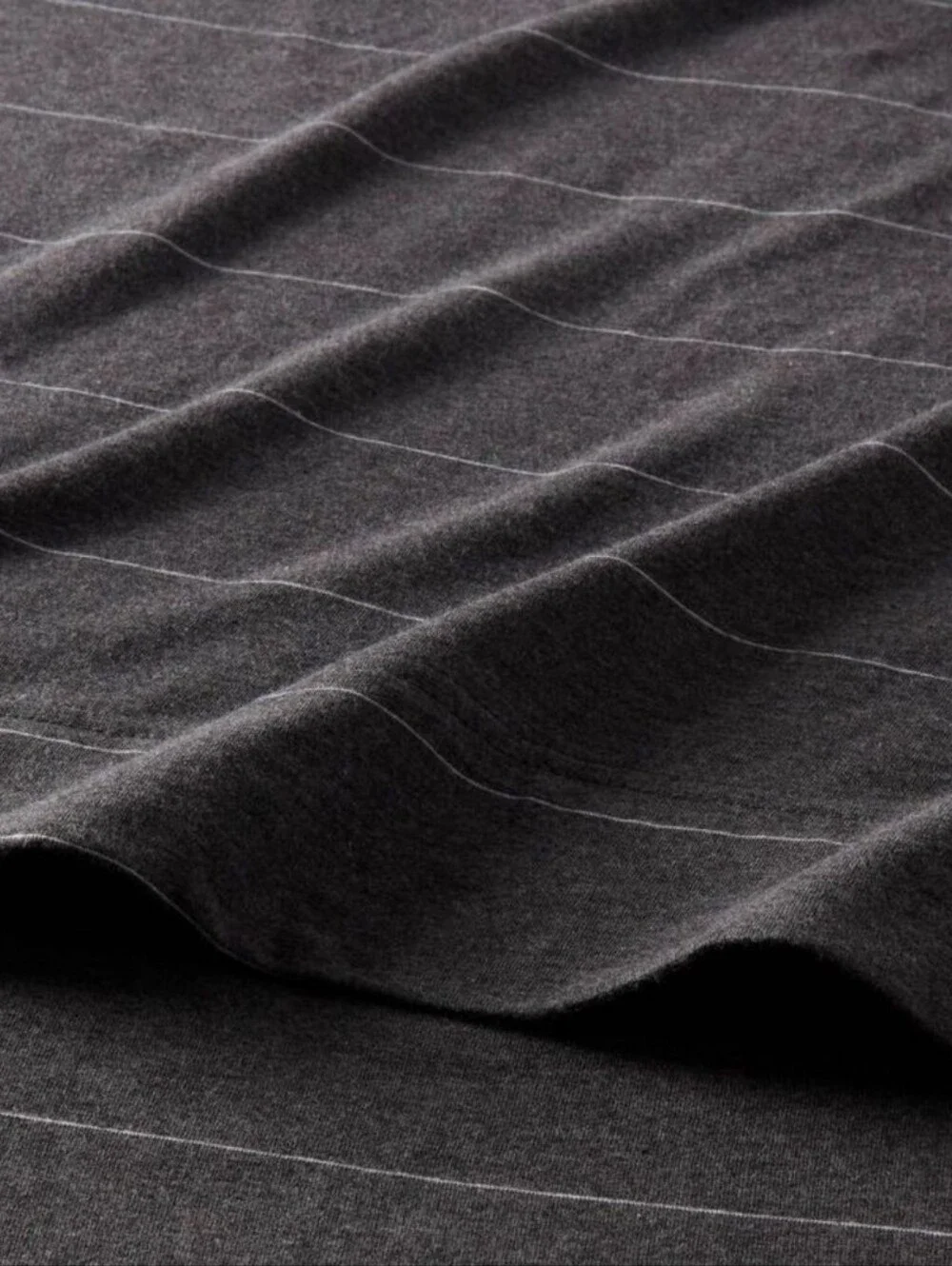 Threshold - Queen Cotton Jersey Sheet Set Grey with White Pinstripes, New